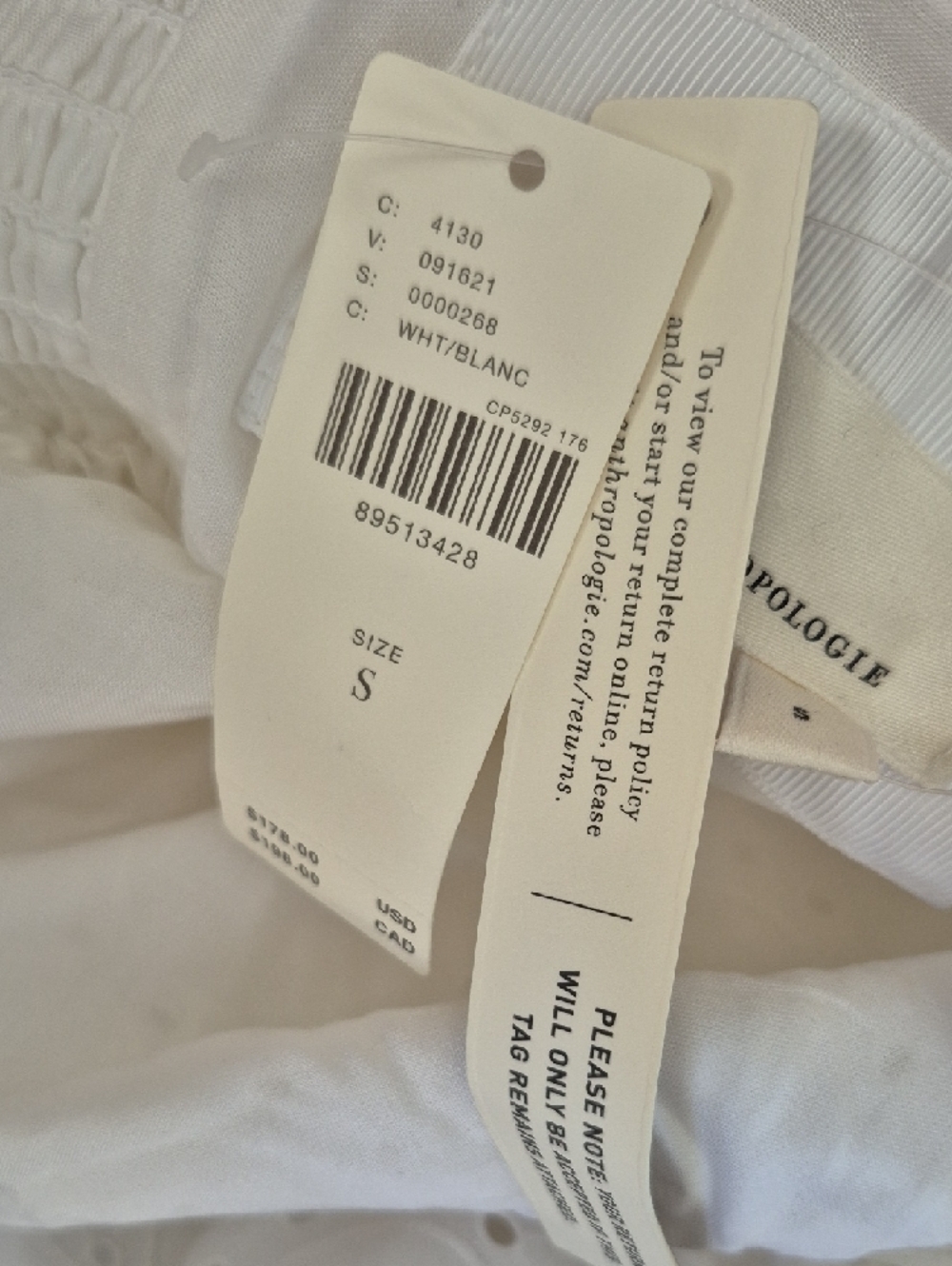 Anthropologie White Eyelet Smocked Somerset Midi Dress - Picture 8 of 8
